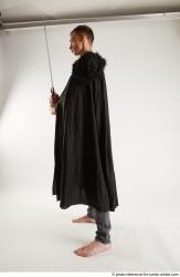 Man Adult Athletic White Fighting with sword Standing poses Coat